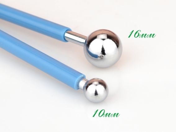 Стек з кульками 16 та 10 мм металевий з гумовим покриттям ручки