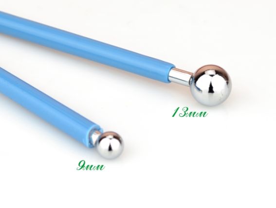 Стек з кульками 13 та 9 мм металевий з гумовим покриттям ручки