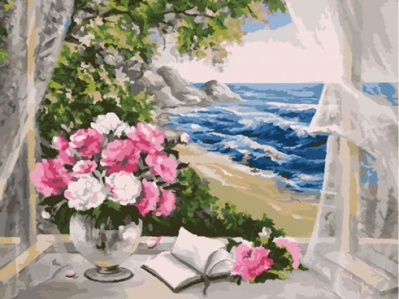 Букеты. Букет у моря КНО 2072 Идейка картина по номерам Букеты. Букет у моря КНО 2072 Идейка картина по номерам