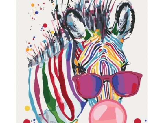 Яркая зебра КНО 4071 Идейка картина по номерам Яркая зебра КНО 4071 Идейка картина по номерам