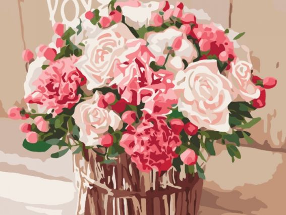 Букет Розы любви КНО 2074 Идейка картина по номерам Букет Розы любви КНО 2074 Идейка картина по номерам