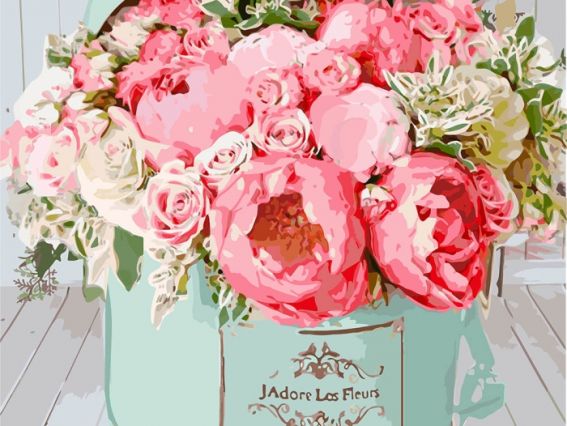 Букеты. Коробочка счастья КНО 2032 Идейка картина по номерам Букеты. Коробочка счастья КНО 2032 Идейка картина по номерам