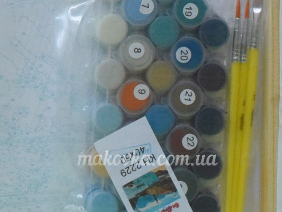 Ідейка Розпис по номерах КНО2229 Сільський пейзаж Прибережний ранок 