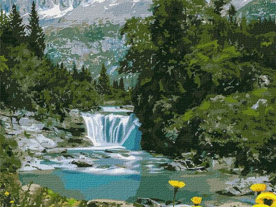 Ідейка Розпис за номерами КНО2283 Пейзаж. Гірський водограй