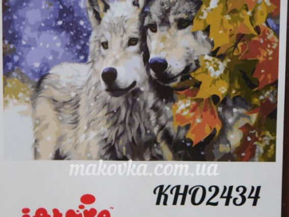 Ідейка Розпис за номерами КНО 2434 Тварини, Пара вовків 40х50см