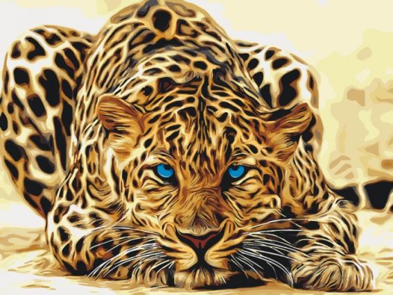 Дикая кошка КНО 2450 Идейка картина по номерам Дикая кошка КНО 2450 Идейка картина по номерам