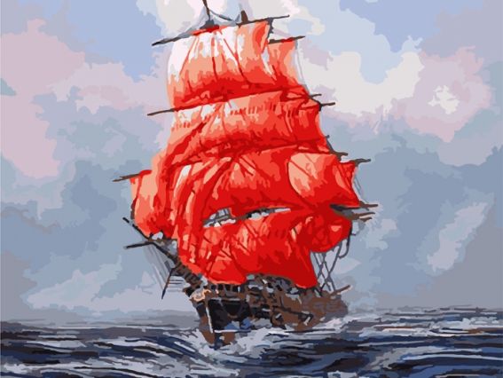 Алые паруса КНО2709 Идейка картина по номерам Алые паруса КНО2709 Идейка картина по номерам