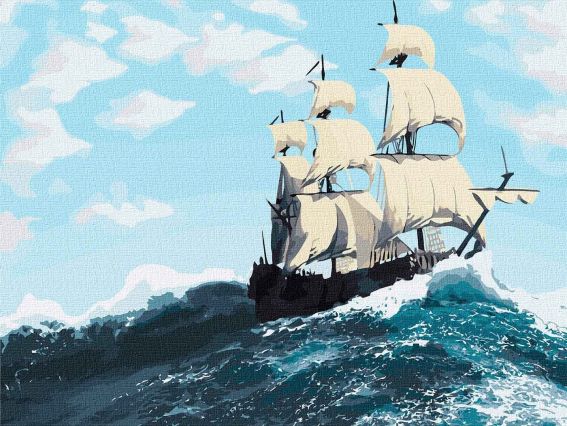 Ідейка Розпис за номерами КНО2752  Пейзаж Бурхливі хвилі 