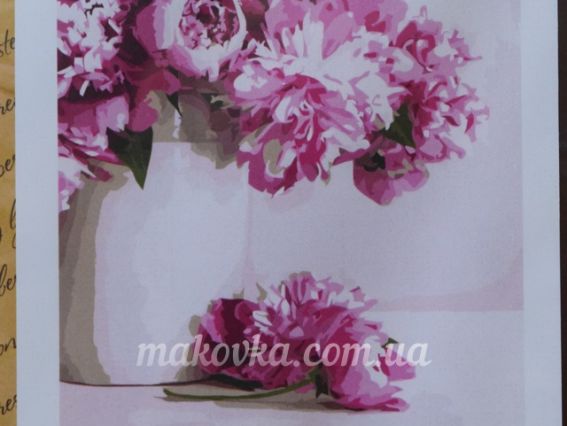 Ідейка Розпис по номерах КНО2931 Квіти Оксамитові півоніі