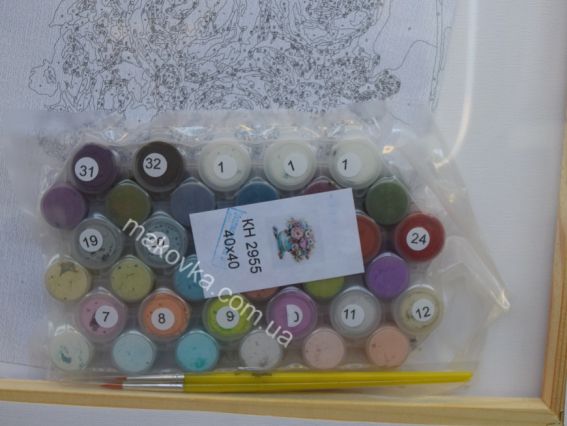 Ідейка Розпис за номерами КНО2955 Букети. Малиновий букет