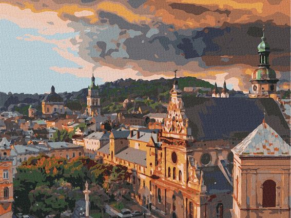 Затишний Львів KHO3595 Ідейка картини по номерах Затишний Львів KHO3595 Ідейка картини по номерах