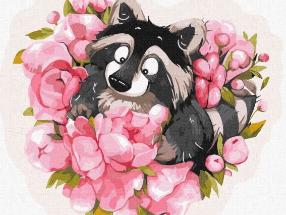 Закоханий єнот KHO4222 Ідейка картини по номерах Закоханий єнот KHO4222 Ідейка картини по номерах