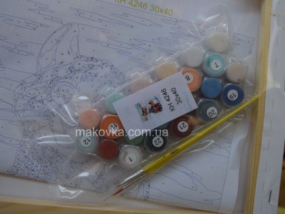 Идейка Роспись по номерам КНО4168 Животные. Снежный друг (тигр со снеговиком)