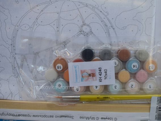 Ідейка Розпис за номерами КНО4248 Тварини. Смугастий мандрівник (тигреня на кулі)