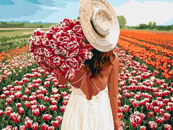 Охапка тюльпанов КНО4752 Идейка картина по номерам Охапка тюльпанов КНО4752 Идейка картина по номерам