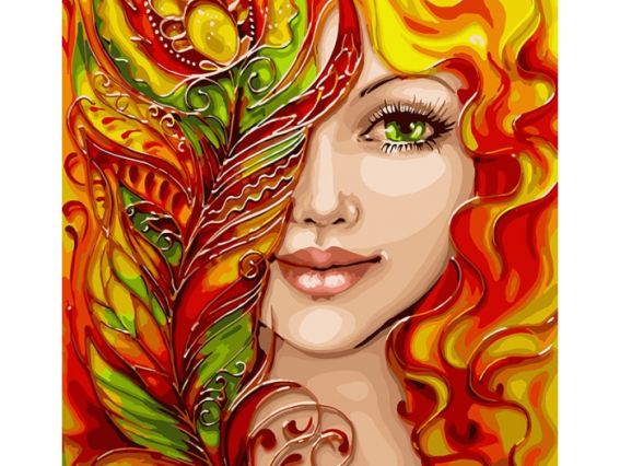 Огненная девушка КНО4599 Идейка картина по номерам Огненная девушка КНО4599 Идейка картина по номерам