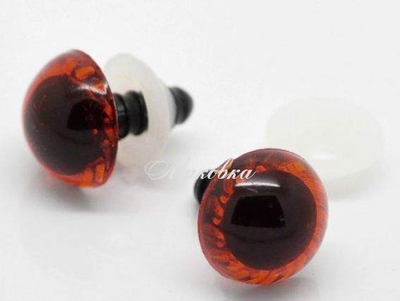 Глазки круглые 15х17 мм (12х4 мм) на ножке, красно-черные, 1 пара Глазки круглые 15х17 мм (12х4 мм) на ножке, красно-черные, 1 пара