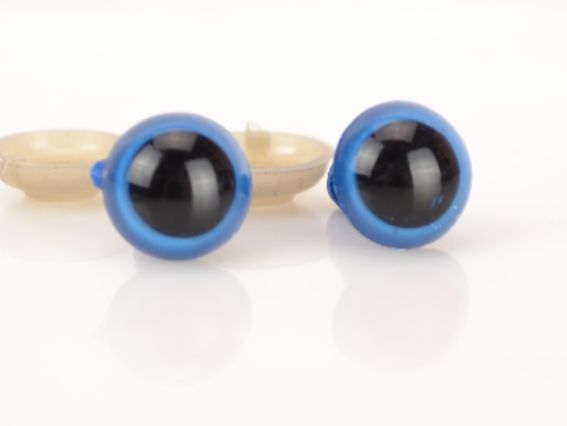 Глазки круглые 10 мм, на ножке, синие с черным 1 пара