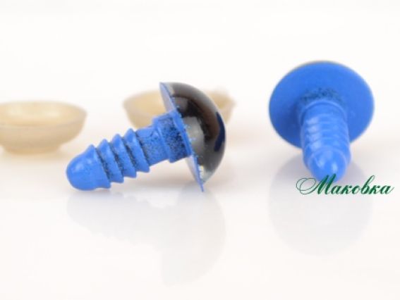 Очі для іграшок круглі 12 мм, на ніжці, сині, 1 пара