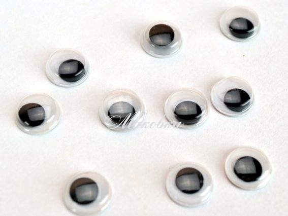 Глаза для игрушек двигающиеся 10 мм, самоклеющиеся, 10шт/уп Глаза для игрушек двигающиеся 10 мм, самоклеющиеся, 10шт/уп