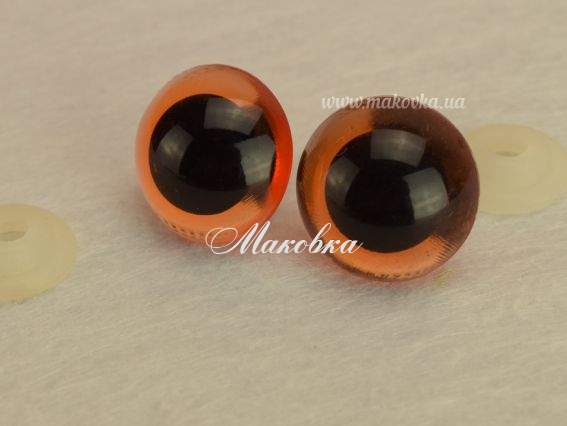 Глаза Рыжие с черным 20х20мм, на ножке 1 пара Глаза Рыжие с черным 20х20мм, на ножке 1 пара