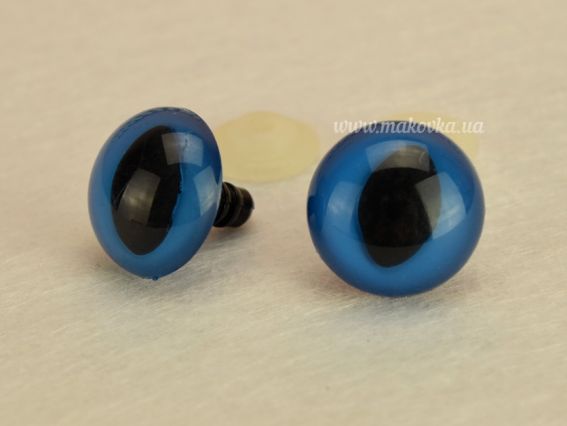 Глаза Синие с черным Кошачьи 20х25х22мм, винт, 1 пара Глаза Синие с черным Кошачьи 20х25х22мм, винт, 1 пара
