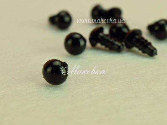 Носики (глазки) 7 мм , черные , ножка винт, 10шт Носики (глазки) 7 мм , черные , ножка винт, 10шт