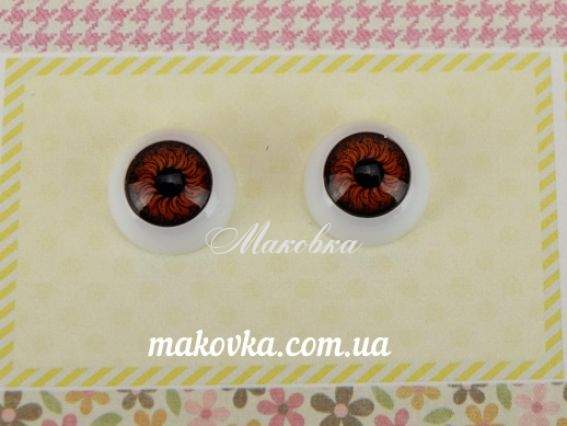 Глазки для кукол круглые 8 мм, коричневые, 1 пара Глазки для кукол круглые 8 мм, коричневые, 1 пара