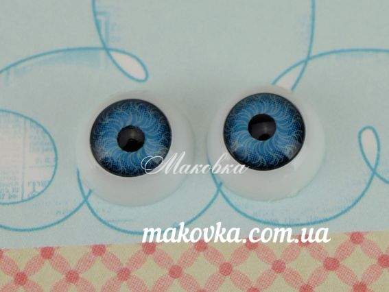 Глазки для кукол круглые 8 мм, синие, 1 пара Глазки для кукол круглые 8 мм, синие, 1 пара
