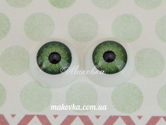 Глазки для кукол круглые 8 мм, зеленые, 1 пара Глазки для кукол круглые 8 мм, зеленые, 1 пара