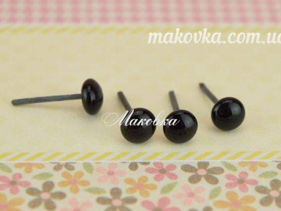 Очі для іграшок Цвяхи, ЧОРНІ, 7мм, скло, 1 пара Очі для іграшок Цвяхи, ЧОРНІ, 7мм, скло, 1 пара