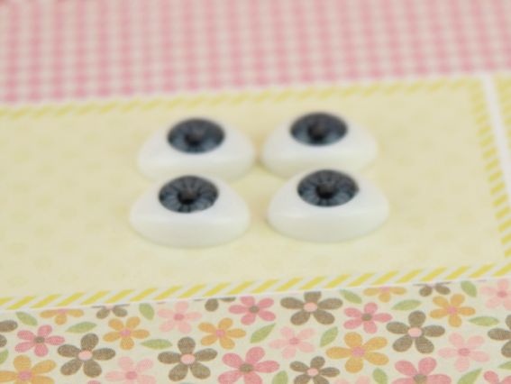 Сірі очі для ляльок, овальні 12х8 мм (зіниця 5 мм), 1 пара