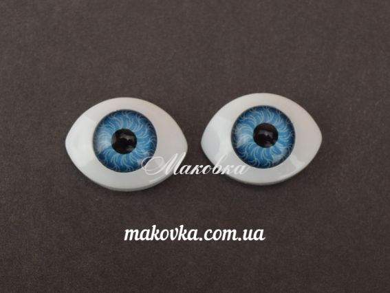 Глазки для кукол, овальные 20х15 мм, ГОЛУБЫЕ 1 пара  Глазки для кукол, овальные 20х15 мм, ГОЛУБЫЕ 1 пара 