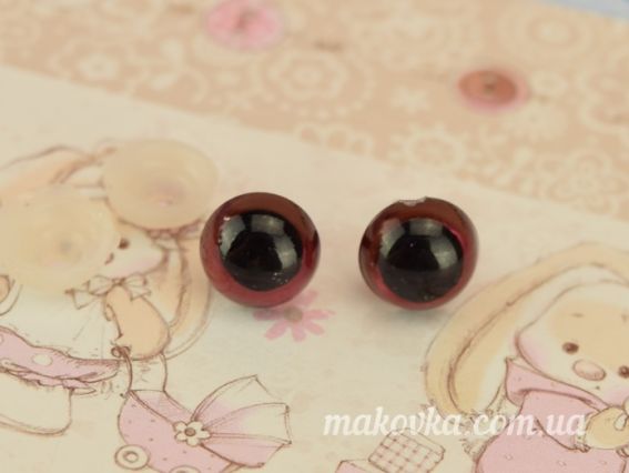 Коричневі очі круглі, з ніжкою, діаметр 10 мм, 1 пара