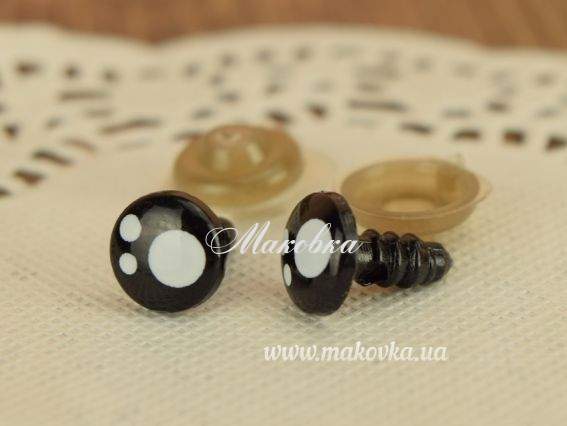 Глаза Аниме, на ножке, круглые 8 мм. черные с белым, 1 пара Глаза Аниме, на ножке, круглые 8 мм. черные с белым, 1 пара