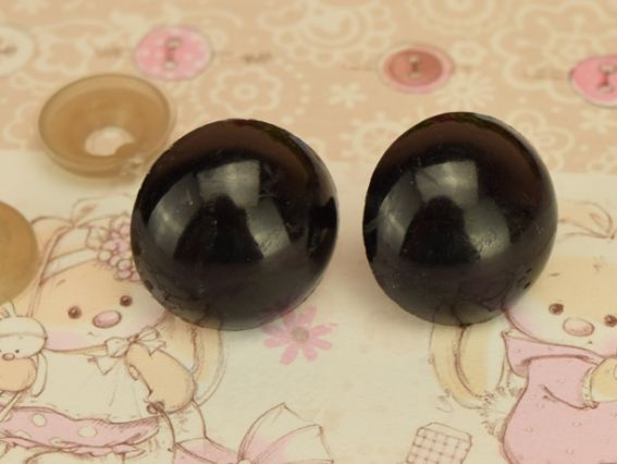 Глазки для игрушек круглые 18х11  мм на ножке, черные,1 пара