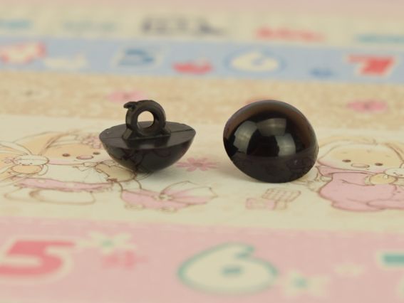 Глазки для игрушек пуговицы, круглые 15мм черные, пластик. 1 пара