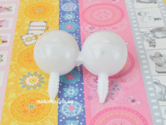 41-002-50*25 Очі об'емні Дві Кульки 50*25мм намальовані, ножка винт 1 пара 