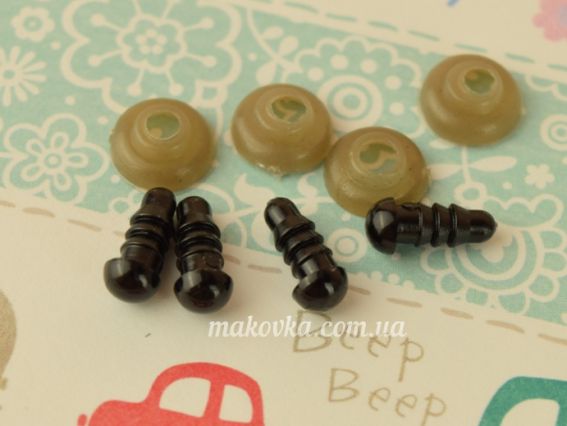 Очки для іграшок круглі 5х12 мм на ніжці, чорні, 2 пари