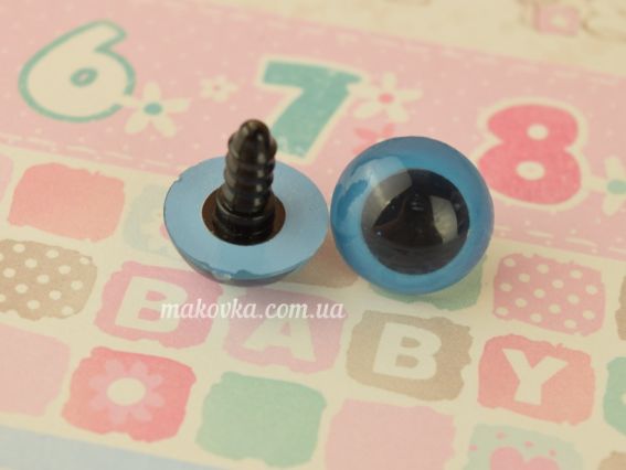 Синие глазки круглые 16 мм, на ножке,, 1 пара
