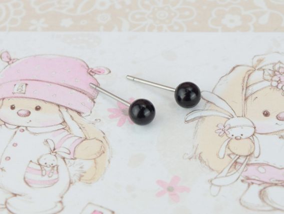 Очі для іграшок Цвяхи, кулька ЧОРНА, 5мм, 1 пара Очі для іграшок Цвяхи, кулька ЧОРНА, 5мм, 1 пара