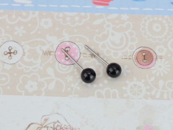 Гвоздики, ЧОРНІ Очі для іграшок розмір 5мм, 1 пара