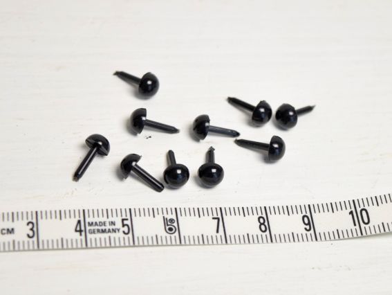 Глазки для игрушек, круглые с гладкой ножкой, диаметр 5мм, 5 пар