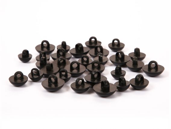 Глазки для игрушек пуговицы, круглые 10мм, 12мм, 15 мм черные, пластиковые, 15 пар SANTI 955437 