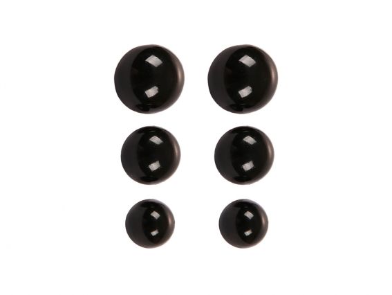 Глазки для игрушек пуговицы, круглые 10мм, 12мм, 15 мм черные, пластиковые, 15 пар SANTI 955437 