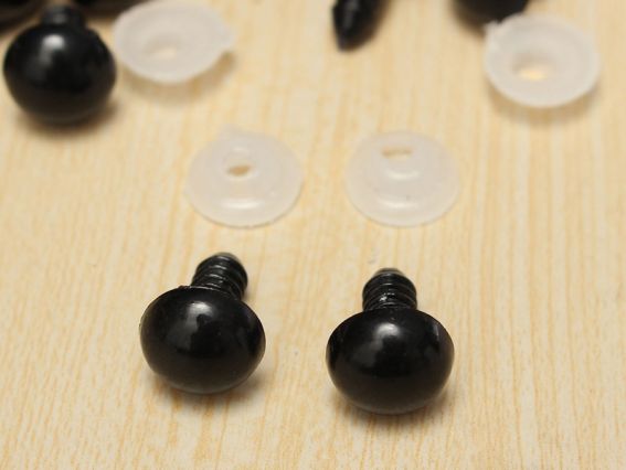 Очки круглі 12 мм, на ніжці, чорні, 5 пар Очки круглі 12 мм, на ніжці, чорні, 5 пар