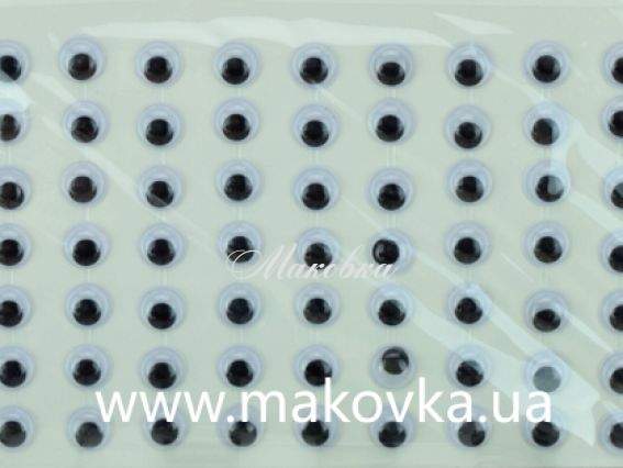 Глазки для игрушек 10 мм, черно-белые, самоклеящиеся, 112 шт на планшете Глазки для игрушек 10 мм, черно-белые, самоклеящиеся, 112 шт на планшете