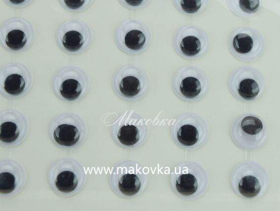 Глазки для игрушек 10 мм, черно-белые, самоклеящиеся, на планшете Paula DZ731 Глазки для игрушек 10 мм, черно-белые, самоклеящиеся, на планшете Paula DZ731