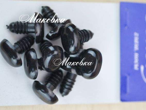 Носы для игрушек ТМ Colibry, овальные, 10 шт, черные Носы для игрушек ТМ Colibry, овальные, 10 шт, черные