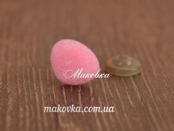 Носик для іграшок оксамитовий, 12х14 мм, трикутний, РОЖЕВИЙ, 1 шт Носик для іграшок оксамитовий, 12х14 мм, трикутний, РОЖЕВИЙ, 1 шт